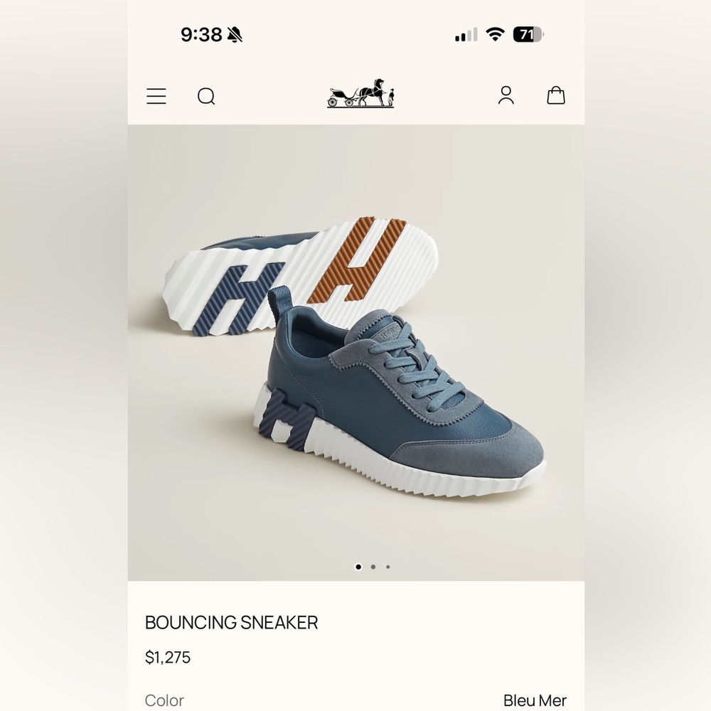 Hermes Blue and White Sneakers